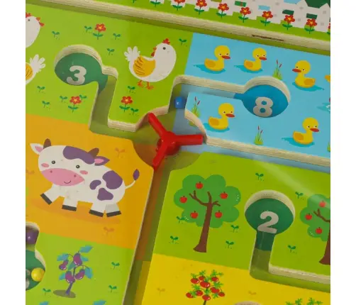 Magnētiskā labirinta koka galda spēle ceļojošai saimniecībai 2 spēlētājiem