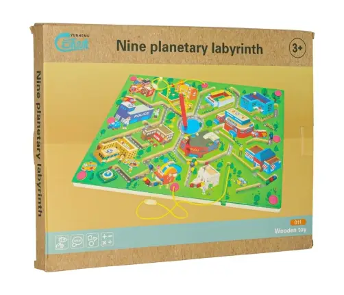 Magnētiskā labirinta koka galda spēle ceļojošai saimniecībai 2 spēlētājiem