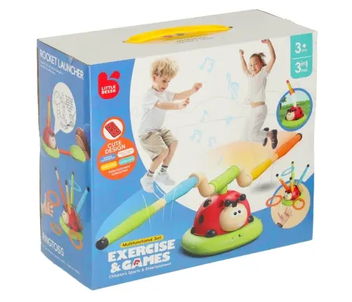 Sporta veiklības spēle bērniem lēkšana pa virvi mērķa metiens ladybird launcher 3in1
