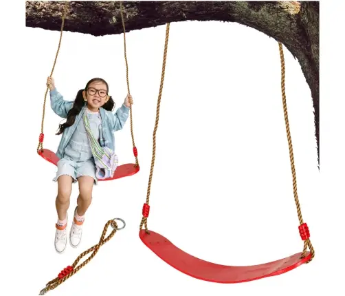 Bērnu dārza šūpoles plakanas izturīgas sarkanas