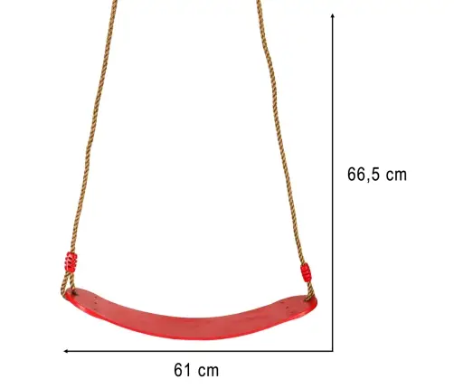 Bērnu dārza šūpoles plakanas izturīgas sarkanas