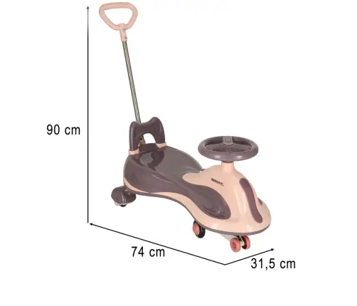LED Swing FIX S2 gravitācijas skrejritenis ar rokturi purpursarkans max 100kg