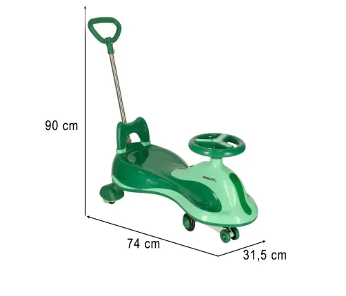 LED Swing FIX S2 gravitācijas skrejritenis ar rokturi zaļš max 100kg