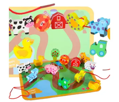 Koka bloki vītņošanas dēļu dēļu fermas dzīvniekiem