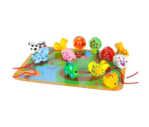 Koka bloki vītņošanas dēļu dēļu fermas dzīvniekiem