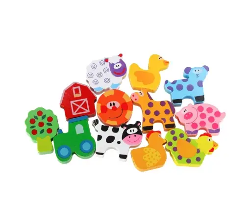 Koka bloki vītņošanas dēļu dēļu fermas dzīvniekiem