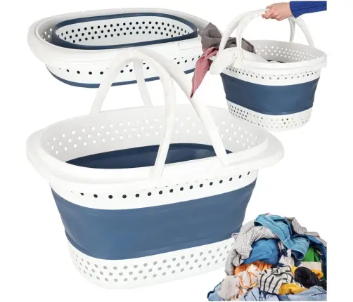 Veļas veļas groza locīšanas silikona lielais grozs 32L