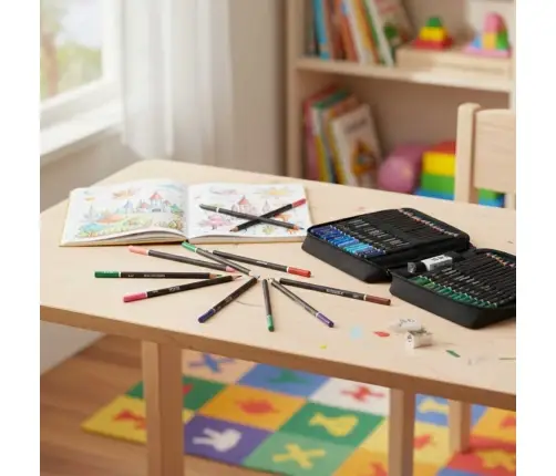Krāsainie zīmuļi korpusā, komplekts ar 120 gab.