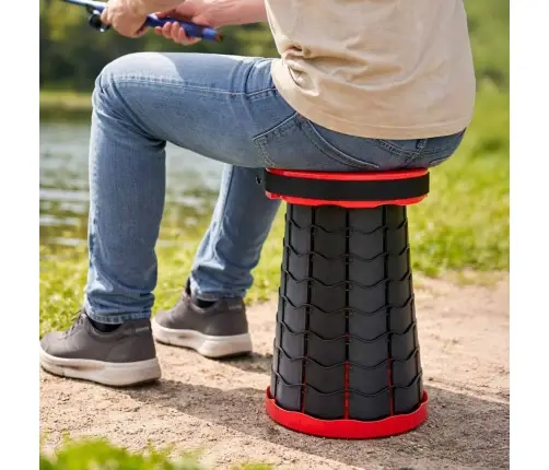 Saliekamais krēsls saliekamais taburete taburete mājas dārza kempingam sarkans