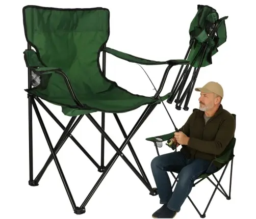 LUARO pludmales saliekamais zvejas krēsls zaļš
