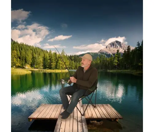 LUARO pludmales saliekamais zvejas krēsls zaļš