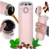 Termiskā krūze ar iemuti LED termoss 420ml rozā krāsā