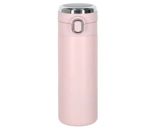 Termiskā krūze ar iemuti LED termoss 420ml rozā krāsā