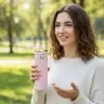 Termiskā krūze ar iemuti LED termoss 420ml rozā krāsā