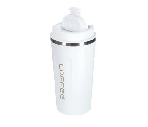 Termiskā krūze ar iemuti LED termoss 500ml balta