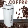 Termiskā krūze ar iemuti LED termoss 500ml balta