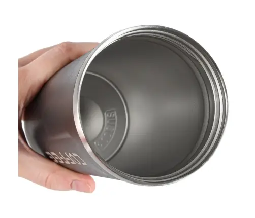 Termiskā krūze ar iemuti LED termoss 500ml melns