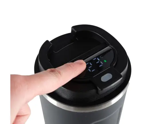 Termiskā krūze ar iemuti LED termoss 500ml melns