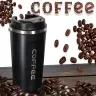 Termiskā krūze ar iemuti LED termoss 500ml melns