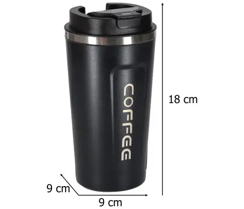 Termiskā krūze ar iemuti LED termoss 500ml melns