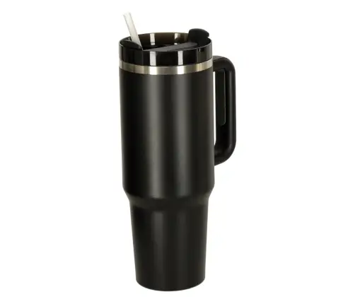 Termiskā krūze ar salmiņu un rokturi termoss 1200ml melns
