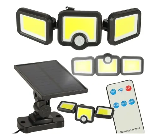 LED saules lampa 3in1 ar krēslas kustības sensoru
