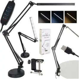 LED galda lampa USB grozāmā roka 2 stiprinājuma metodes LED galda lampa USB grozāmā roka 2 stiprinājuma metodes