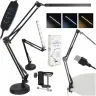 LED galda lampa USB grozāmā roka 2 stiprinājuma metodes