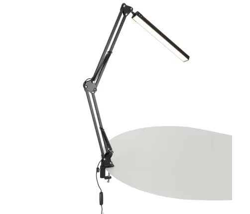 LED galda lampa USB grozāmā roka 2 stiprinājuma metodes