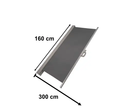 Sānu terases nojume LUARO izvelkamais ekrāns 160 x 300 cm