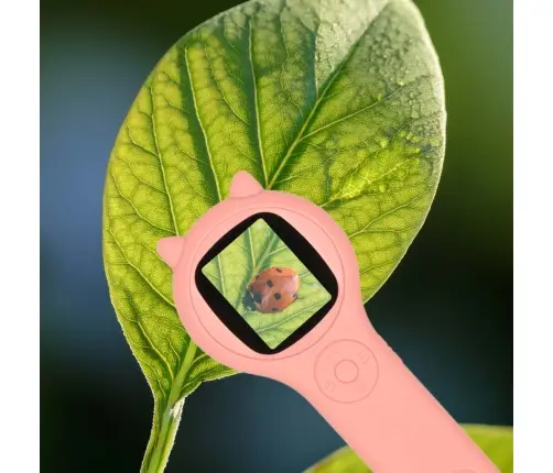 Optiskā mikroskopa digitālā lupa 500x 2Mpx rozā krāsā