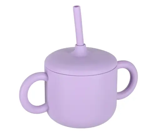 Bērnu silikona piederumu komplekts ar 8 gabaliem violets