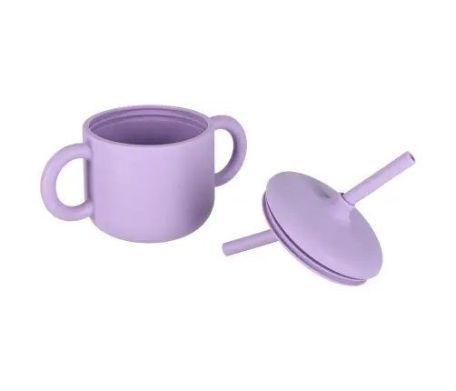 Bērnu silikona piederumu komplekts ar 8 gabaliem violets