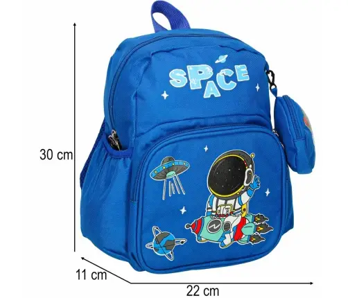 Bērnudārza skolas mugursoma bērnu astronauta 30x14x23cm