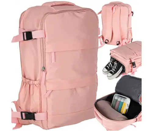 Bagāžas ceļojumu mugursoma rozā 45x30 cm