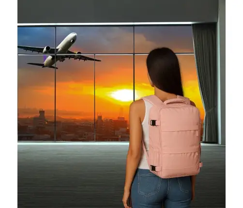 Bagāžas ceļojumu mugursoma rozā 45x30 cm