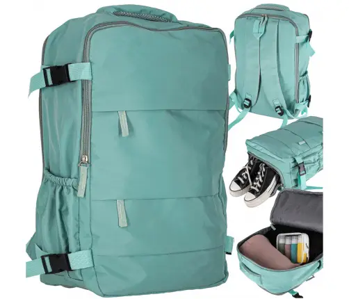 Bagāžas ceļojumu mugursoma zaļa 45x30 cm