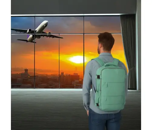Bagāžas ceļojumu mugursoma zaļa 45x30 cm