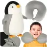 Ceļojumu spilvens 2in1 kakla rokturis automašīnai lidmašīnai pingvīns talismans
