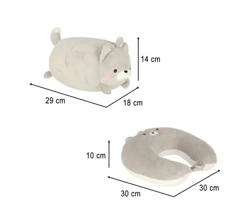 Ceļojumu spilvens 2in1 kakla rullis lidmašīnai automašīnai talismans kaķis