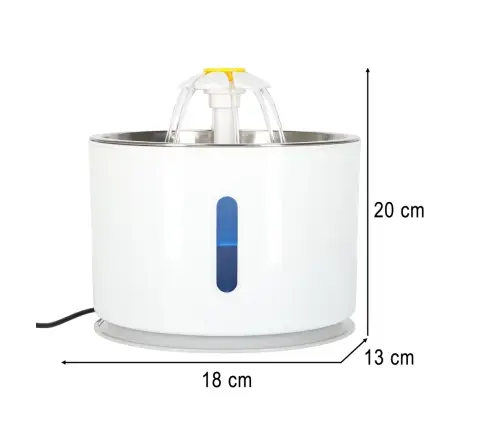 Dzirdinātājs strūklaka sunim kaķim automātiskais USB LED dzirdinātājs 2,4 l tīrīšanas filtrs