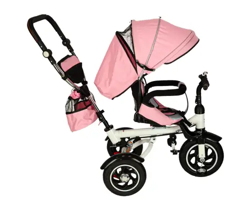 Trike Fix V3 tricikls 3in1 ratiņi velosipēds 360 grozāms bezmaksas ritenis rozā krāsā