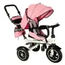 Trike Fix V3 tricikls 3in1 ratiņi velosipēds 360 grozāms bezmaksas ritenis rozā krāsā