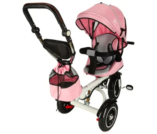Trike Fix V3 tricikls 3in1 ratiņi velosipēds 360 grozāms bezmaksas ritenis rozā krāsā