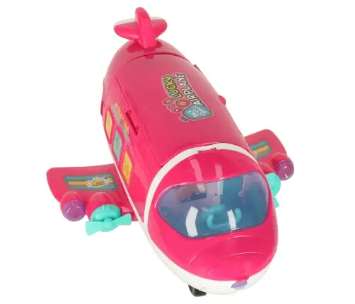 Pasažieru lidmašīna lellēm 2in1 saliekamie aksesuāri rozā krāsā