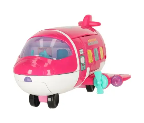 Pasažieru lidmašīna lellēm 2in1 saliekamie aksesuāri rozā krāsā