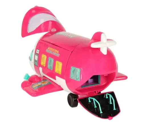 Pasažieru lidmašīna lellēm 2in1 saliekamie aksesuāri rozā krāsā