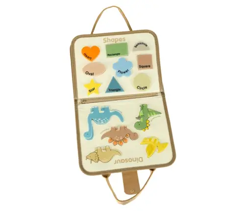 Sensorā sensorā montessori manipulatīvā tāfele dinozauru gadījumā