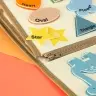 Sensorā sensorā montessori manipulatīvā tāfele dinozauru gadījumā