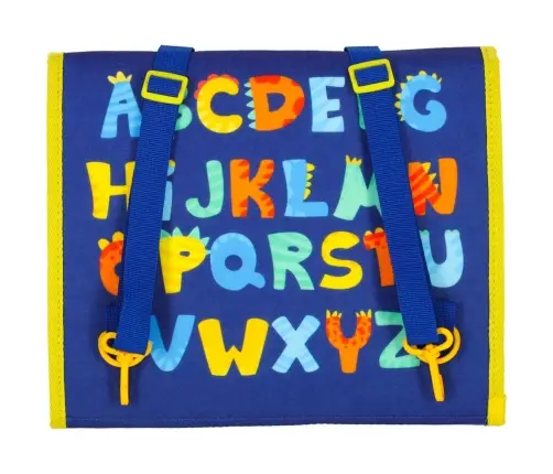 Sensorās manipulācijas dēlis montessori mugursomas futrālis zils